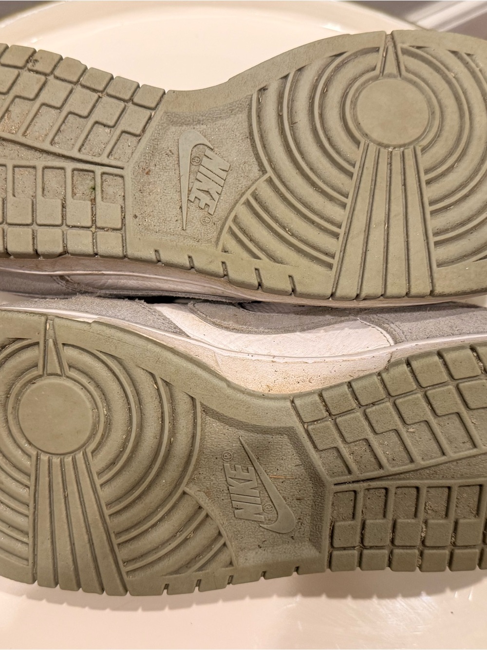 Nike Dunk Low Men’s 12 Gray White Leather Suede Sneakers Casual Streetwear Shoes - Picture 3 of 5